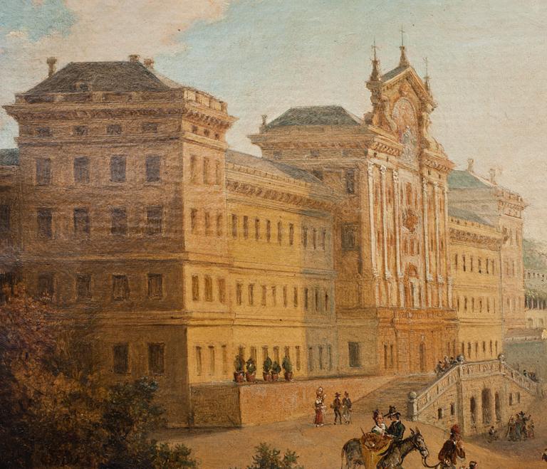 OKÄND KONSTNÄR, olja på papper. 1800-talets mitt.