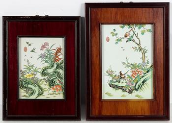 Two porcelain Plaques, China, second half of the 20th century.