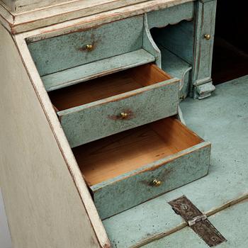 A painted Rococo cabinet, 18th Century.