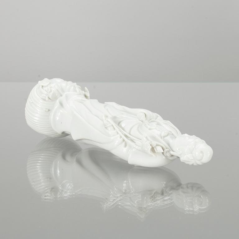 SKULPTUR, Kina, porslin, blanch de chine, 1900-talets början.