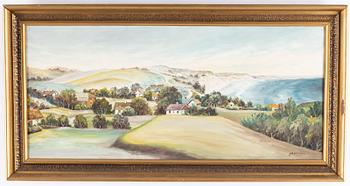 Sten Sture Sandgren, signerad. Duk 46 x 100 cm.