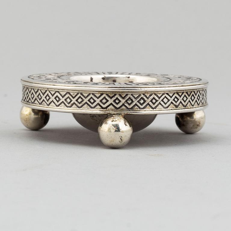 A Russian silver salt cellar, mark of Pavel Ovchinnikov, Moscow 1871.