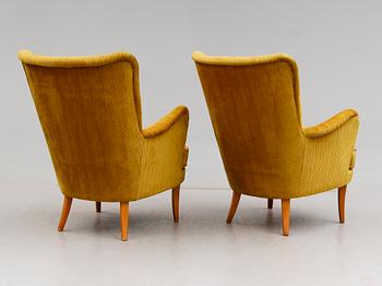 FÅTÖLJER, 1 par, "Stora Furulid", Carl Malmsten, 1900-talets  andra hälft.