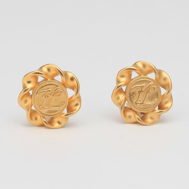 KARL LAGERFELD, a pair of earclips.