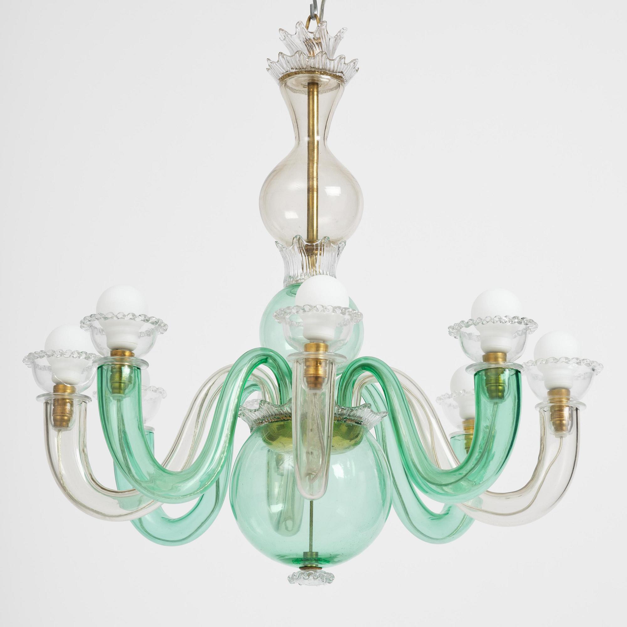 Gio Ponti, ljuskrona, Venini, Murano, Italien, 1945-50.