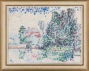 Helge Dahlman, Pointillist landscape.