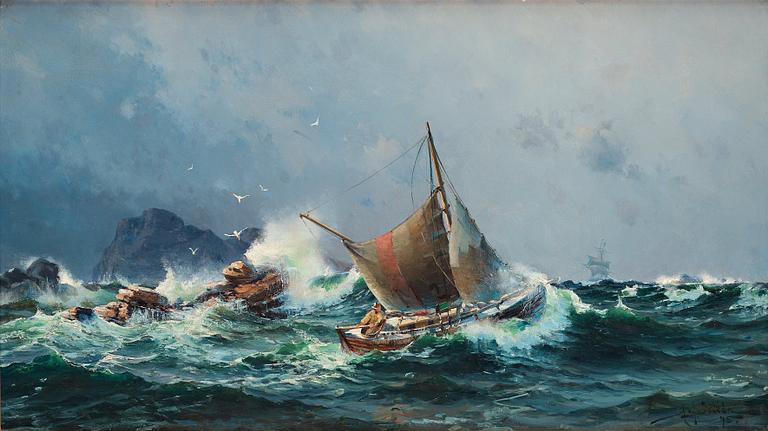 Herman af Sillén, Fishing vessel in rough seas.