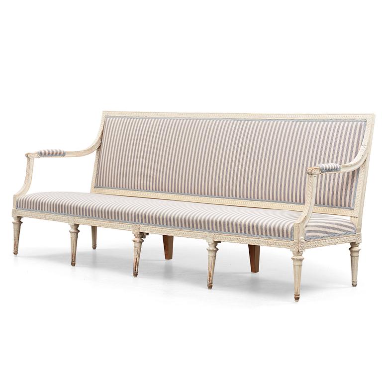 A Gustavian sofa attributed to Jakob Malmsten (master in Stockholm 1780-1788).