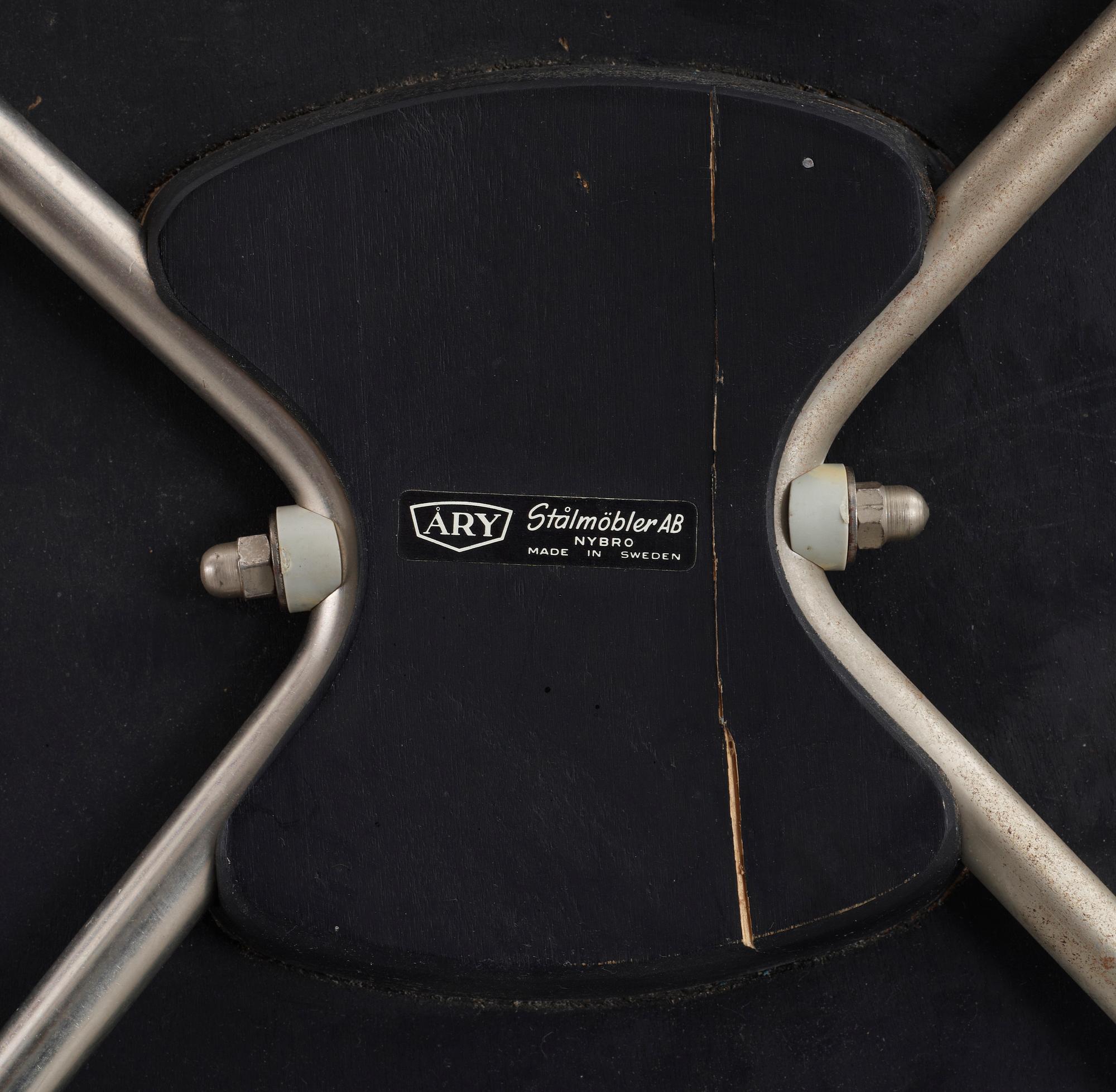 STOLAR, 6 st, Hans Olsen för Åry Stålmöbler AB, Nybro, 1960-tal.