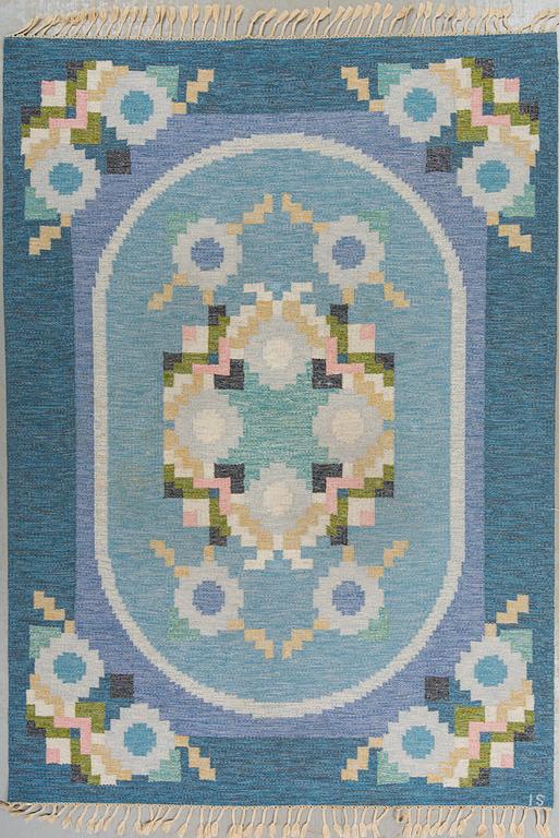MATTA, rölakan, monogramsignerad IS, Ingegerd Silow, 1900-talets andra hälft. Ca 278 x 199 cm.
