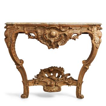 27. A Swedish Rococo 18th century console table.