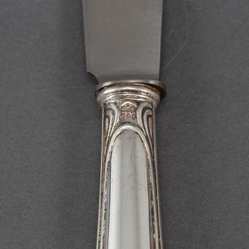 12 silver knives, 'Munvig', K Andersson, Stockholm 1920s.
