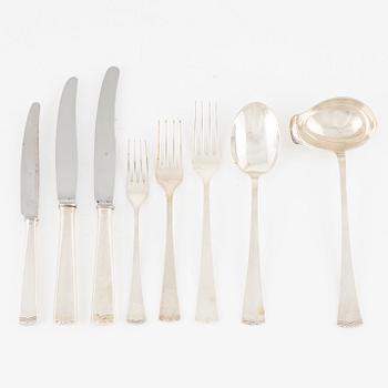 Bestickservis, 93 delar, silver, modell Diana, CG Hallberg/GAB, Stockhom, 1939-64.