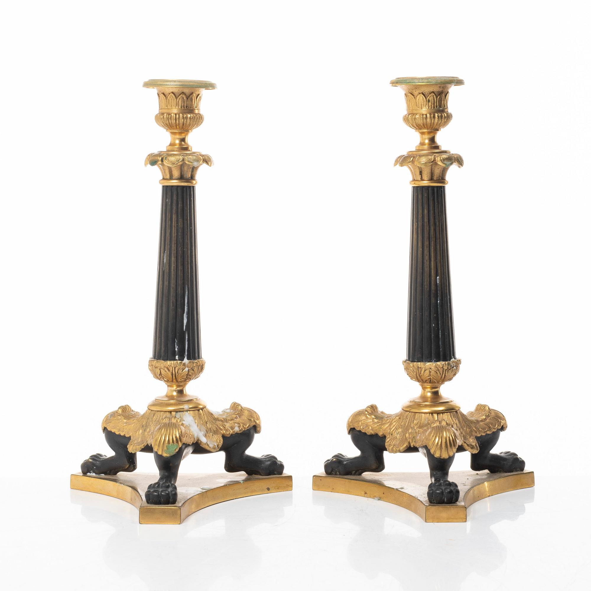 Candelabra, a pair. Late Empire style, late 19th century.