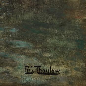 Frits Thaulow, Kvällsljus över floden Arques vid Ancourt, landskap från Normandie.
