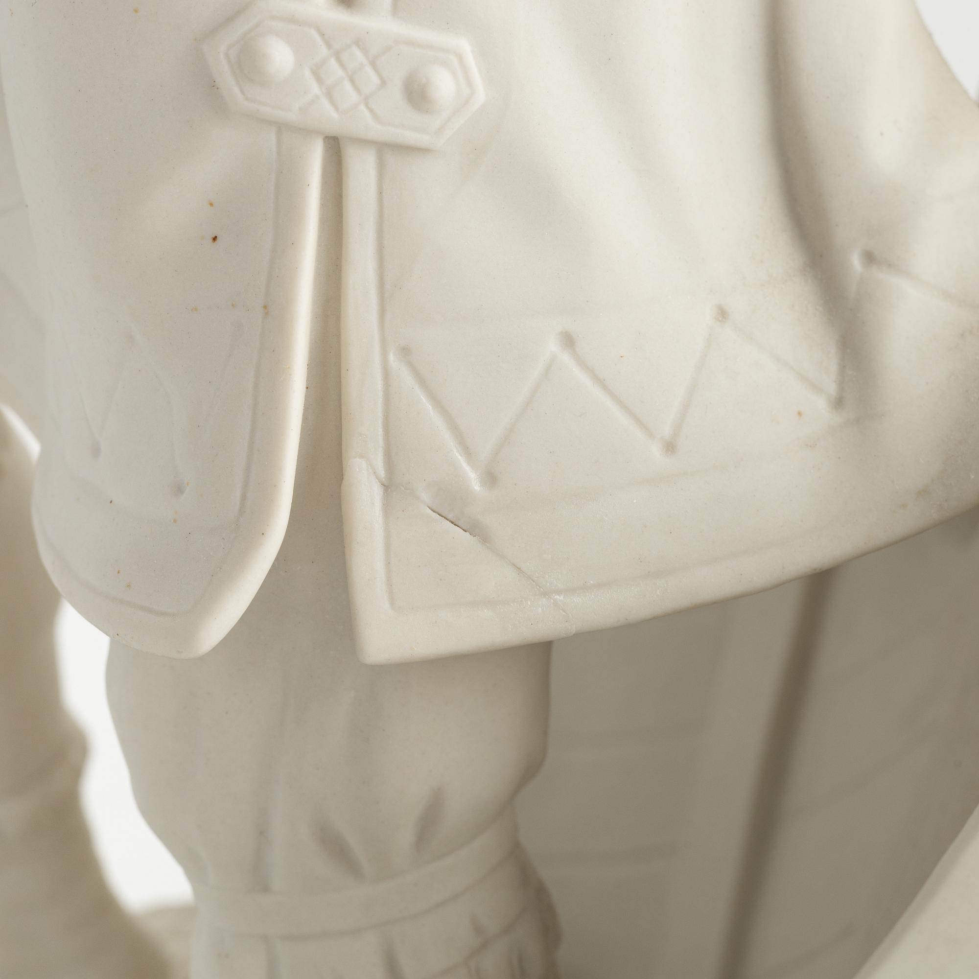 A biscuit porcelain figurine, Gustafsberg, dated 1907.