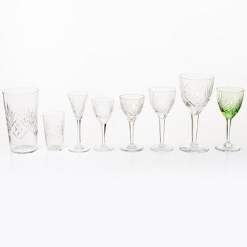 an 81-piece glass service, model 'Helga', Kosta och Ekenäs, Sweden.