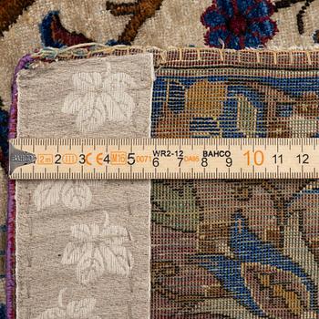 An Antique silk Keshan rug, Central Persia, c. 152 x 105 cm.