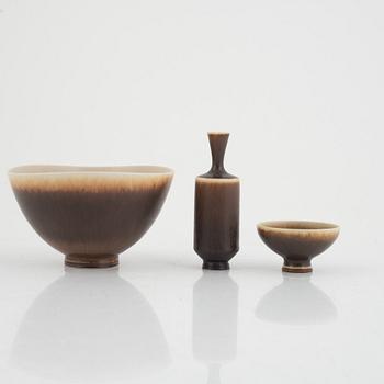 Berndt Friberg, 7 miniatures, stoneware, Gustavsbergs studio, including pieces from 1965.