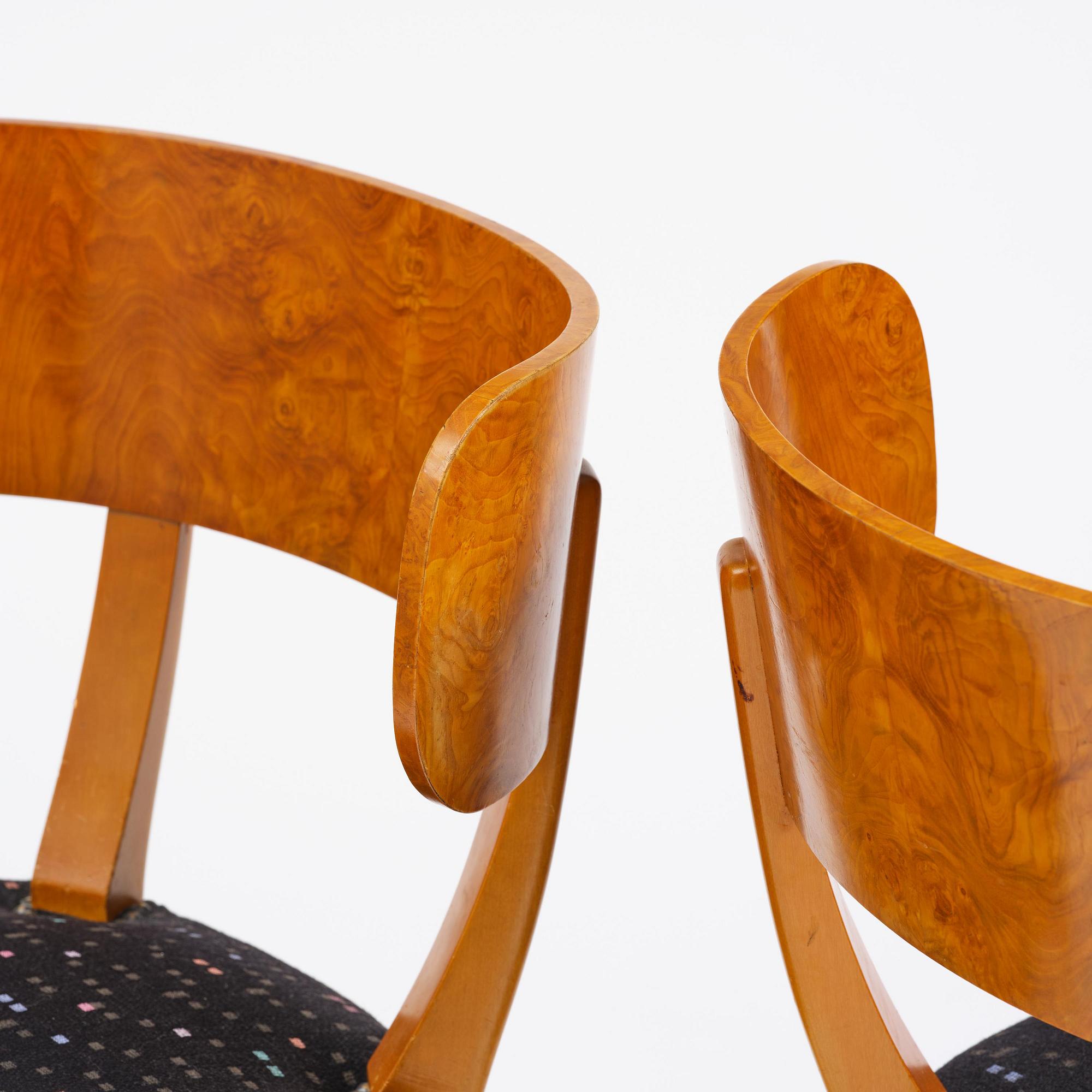 Axel Einar Hjorth, a five-piece "Birka" dining suite, Nordiska Kompaniet, Sweden, 1930s.