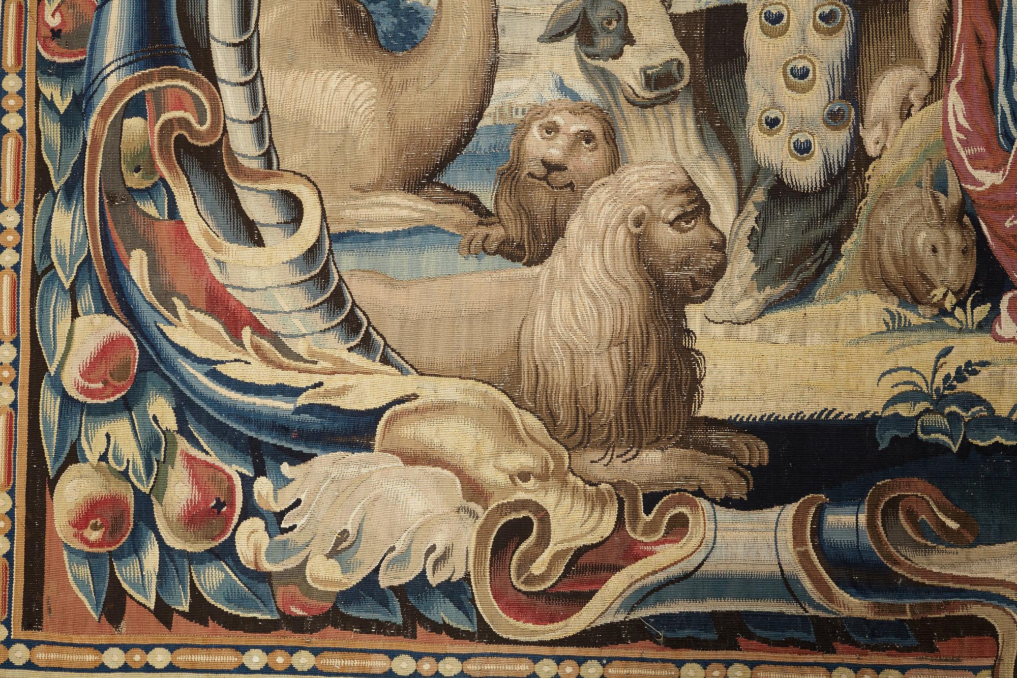 VÄVD TAPET, "Orphée jouant pour les Animaux", norra Nederländerna 1600-talets förra hälft - omkring 1600-talets mitt,