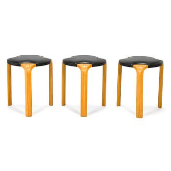 Alvar Aalto, three 1960s 'X600' stools for Artek.