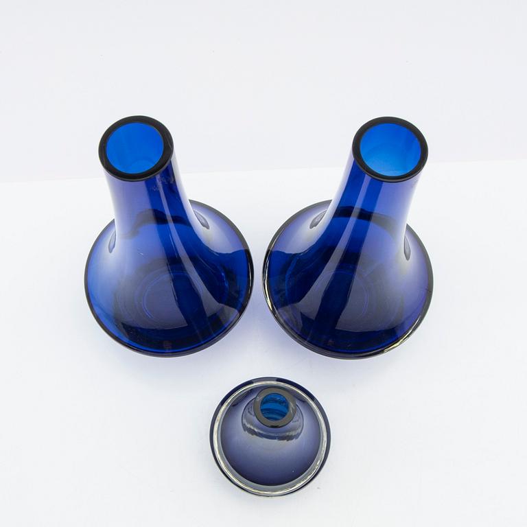 Tamara Aladin, vaser, 3 st, glas, Riihimäen Lasi, 1960/70-tal.