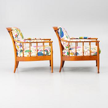 Kerstin Hörlin-Holmquist, a pair of 'Skrindan' easy chairs, OPE, second part of th 20th century.