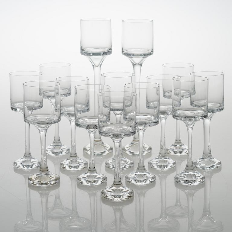 TIMO SARPANEVA, set of 12+2 drinking glasses for Iittala 1979.