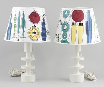 BORDSLAMPOR, ett par, "Flens", Uno och Östen Kristiansson, Luxus, 1960-tal.