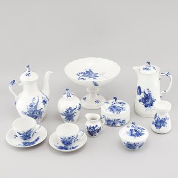 42 pieces of tableware called "Blå Blomst" by Royal Copenhagen, Denmark, during 20th century.