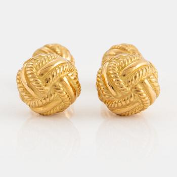 986. A pair of Tiffany & Co 18K gold cufflinks designed by Schlumberger.