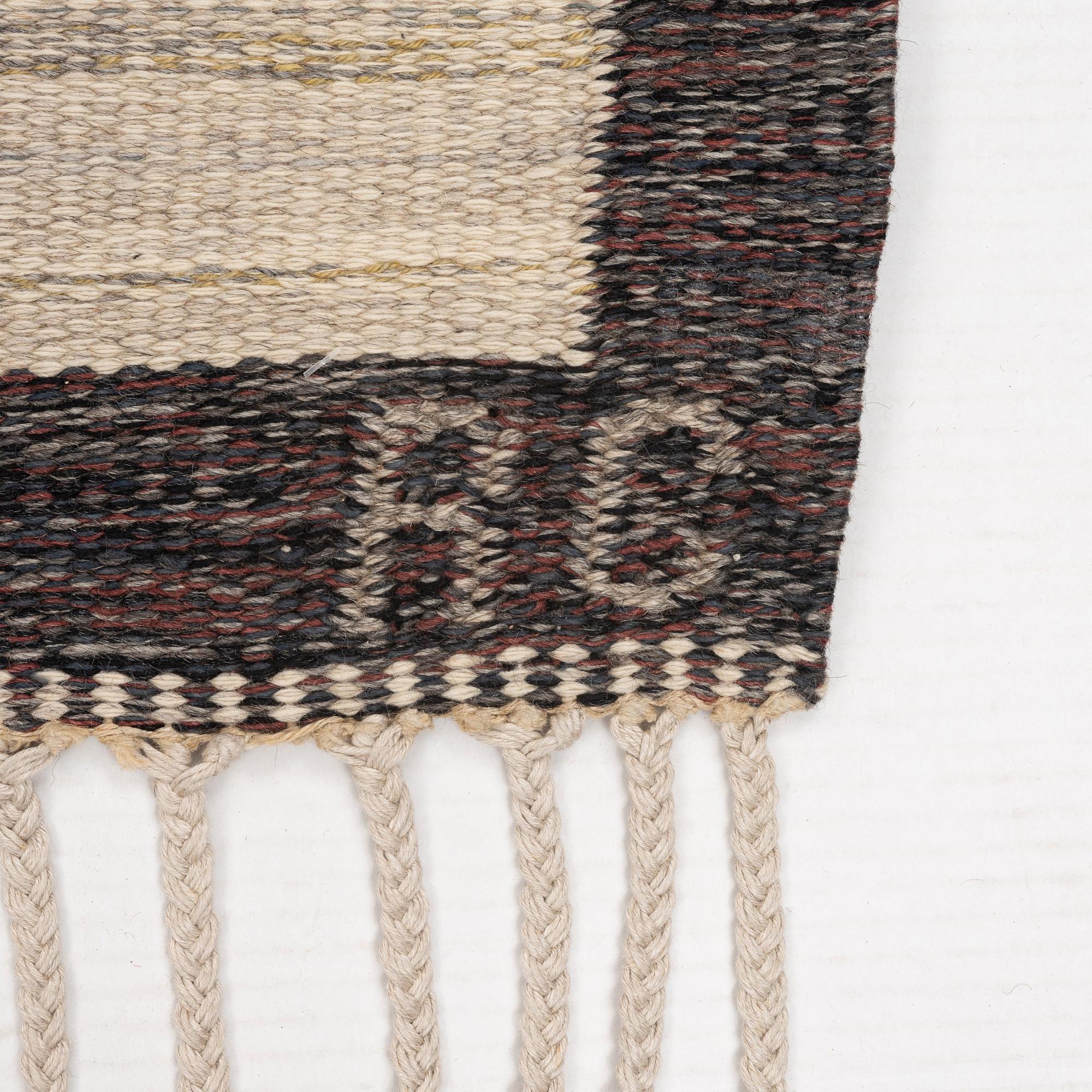 Rakel Carlander, a carpet, flat weave, ca 245 x 168 cm, signed RC.