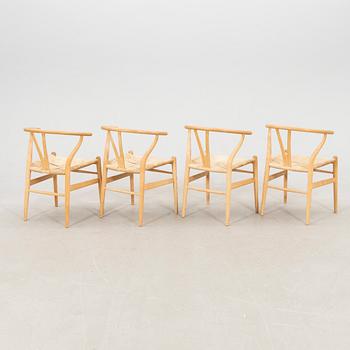 Hans J. Wegner, stolar, 4 st, "Y-stolen" modell CH-24, Carl Hansen & Søn, Danmark.