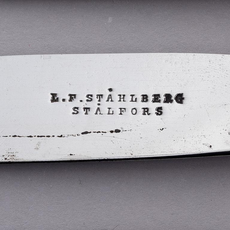 A Swedish set of 21 piece silver table-cutlery, marks of Isak Trybom, Stockholm 1766-1783.