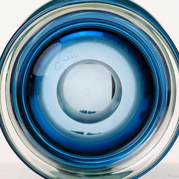 Gunnar Cyrén, a 'graal' glass vase, Orrefors, Sweden 1989.