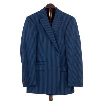288. EDUARD DRESSLER, a blue wool suit consisting of jacket and pants. Size 52.