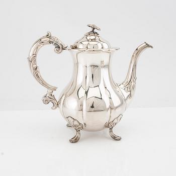 Kaffeservis 3 dlr silver svenska importstämplar 1900-talets första hälft.