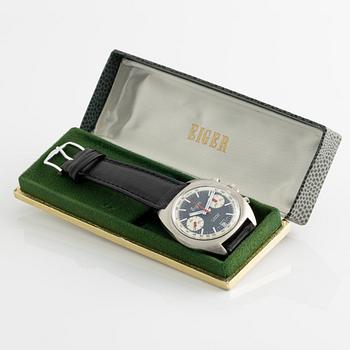 Eiger, kronograf, armbandsur, 37,5 mm.
