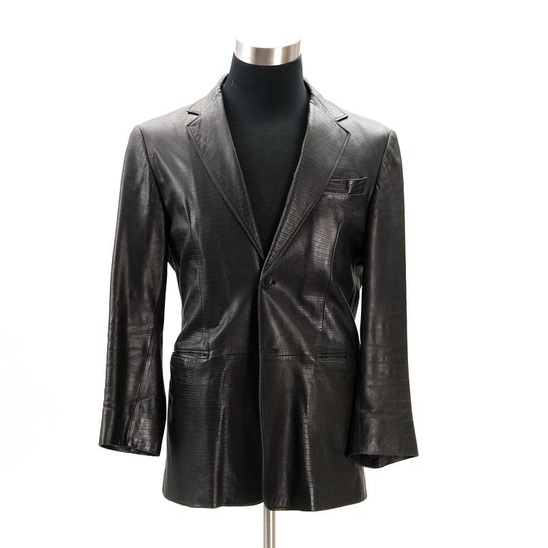 ARMANI COLLEZIONI LEATHER JACKET.