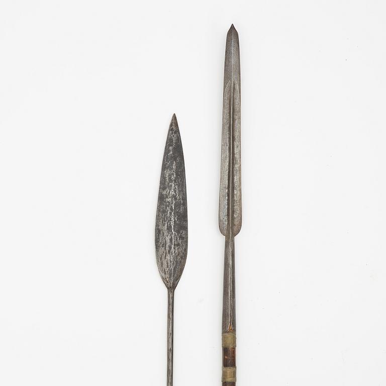 Spears, a pair, probably Kenya.