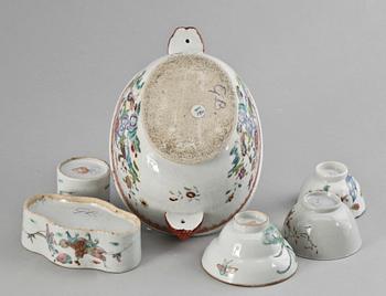 PARTI PORSLIN, 6 delar, Kina 1700-1900-tal.