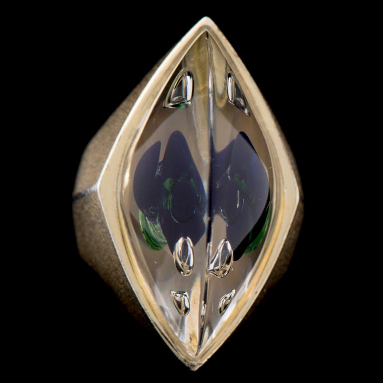 BJÖRN WECKSTRÖM, RING, "Waterworld", silver, akryl. Lapponia 2002.