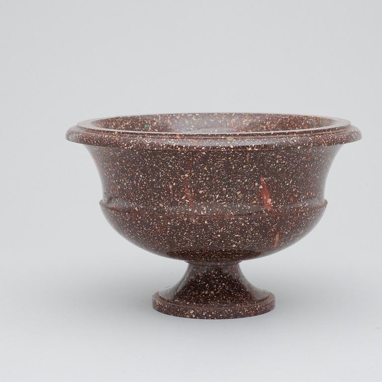 A Swedish Empire 19th century porphyry bowl.