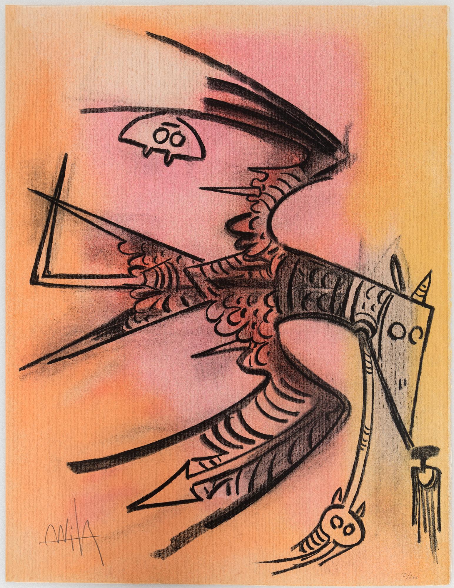 WIFREDO LAM, mapp, 10 st färglitografier, "Pleni Luna", samtliga blad signerade och numrerade 13/262.