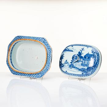 A blue and white vegetable tureen with cover, Qing dynasty, Qianlong (1736-95).