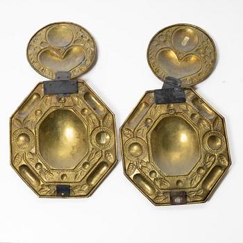 A pair of Baroque style sconces, C.Gullholm, Uppsala, Sweden, first half of the 20th century.