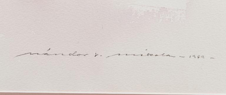 NANDOR MIKOLA TAULU, water colour, signed and dated 1989.