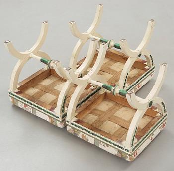 Three painted late gustavian stools c. year 1800.