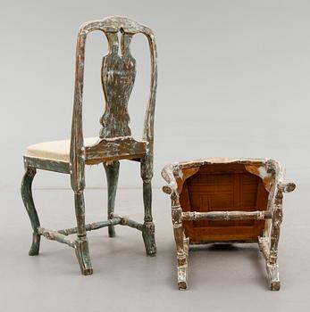 STOLAR, 1 par, rokoko, 1700-tal.